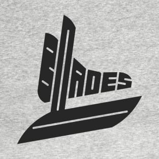 Blades Black Hockey Skate Logo T-Shirt